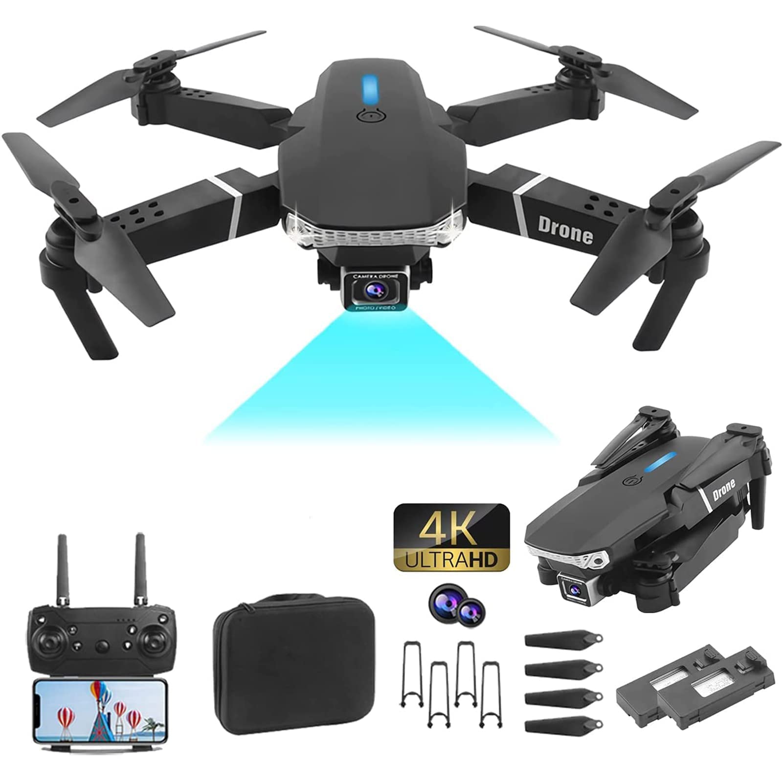🚁 [PROMOCIÓN LIMITADA] – E88 Pro Max Sky Vision 4K™ con 2 BATERÍAS + CONTROL INTELIGENTE POR CELULAR 📸