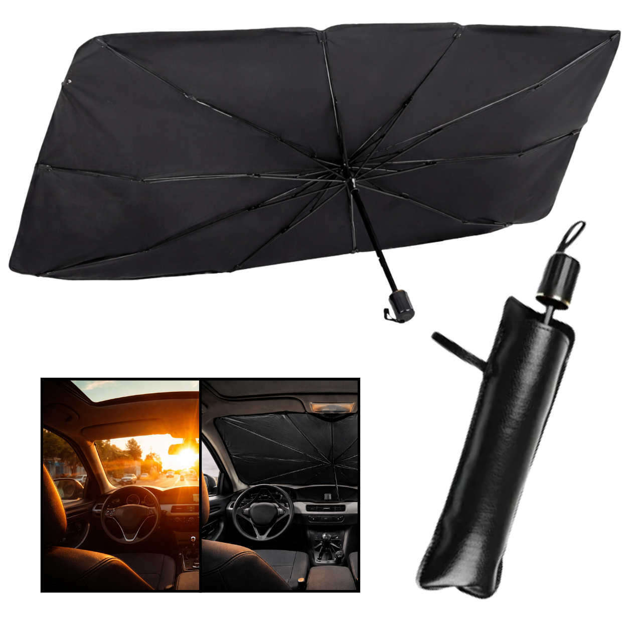 🔥Sombrilla Parasol Plegable Anti Rayos UV:  El Sol Está Dañando Tu Auto… Protégelo en Segundos