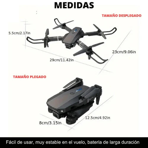 🚁 [PROMOCIÓN LIMITADA] – E88 Pro Max Sky Vision 4K™ con 2 BATERÍAS + CONTROL INTELIGENTE POR CELULAR 📸