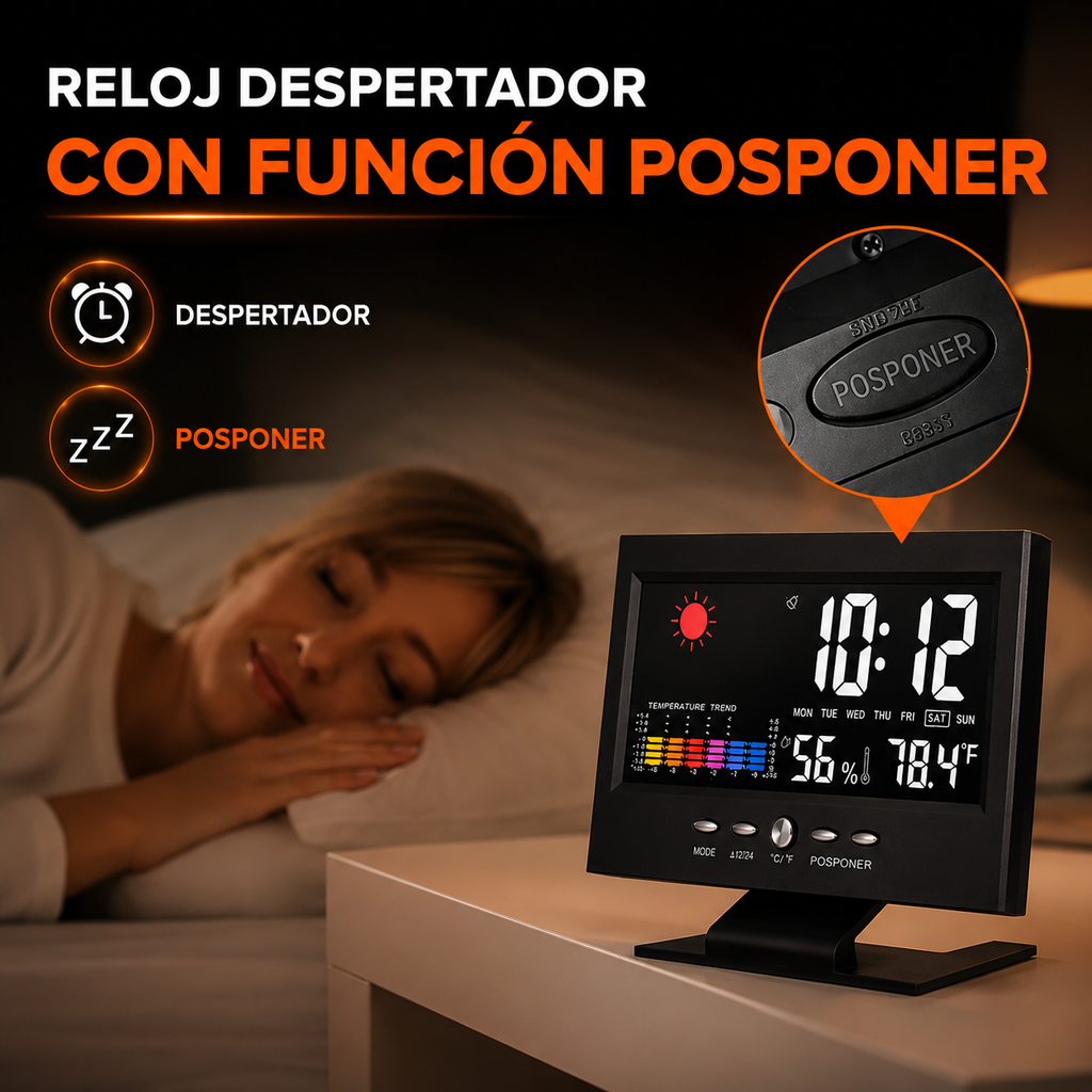 🏠✨ El Gadget Más Útil para Tu Mesa de Noche — Reloj Digital 4 en 1 en PROMO 🔥