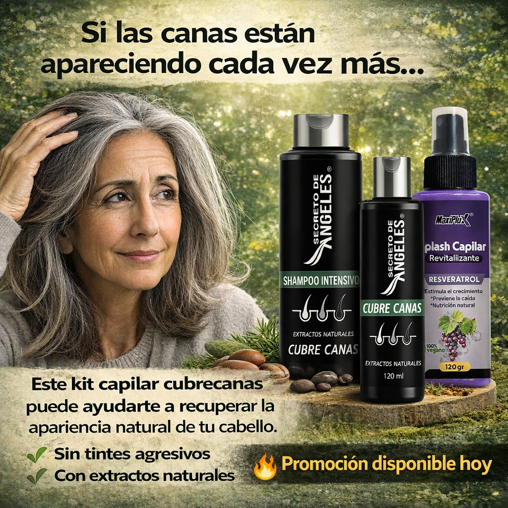 KIT SHAMPOO CHAO CANAS + TRATAMIENTO Cobertura Natural de Canas en Minutos