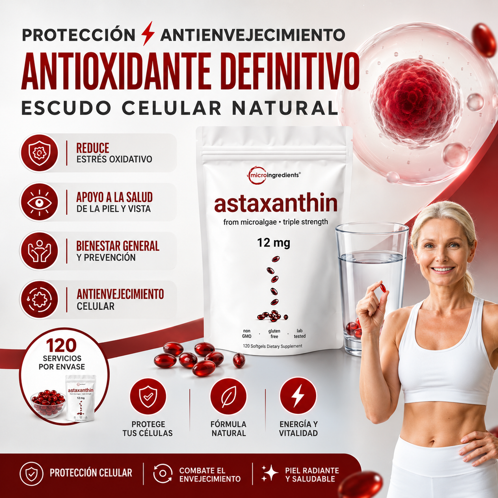 🔥 Astaxantina® – Rejuvenecimiento Celular, Energía y Vitalidad Total 🔥