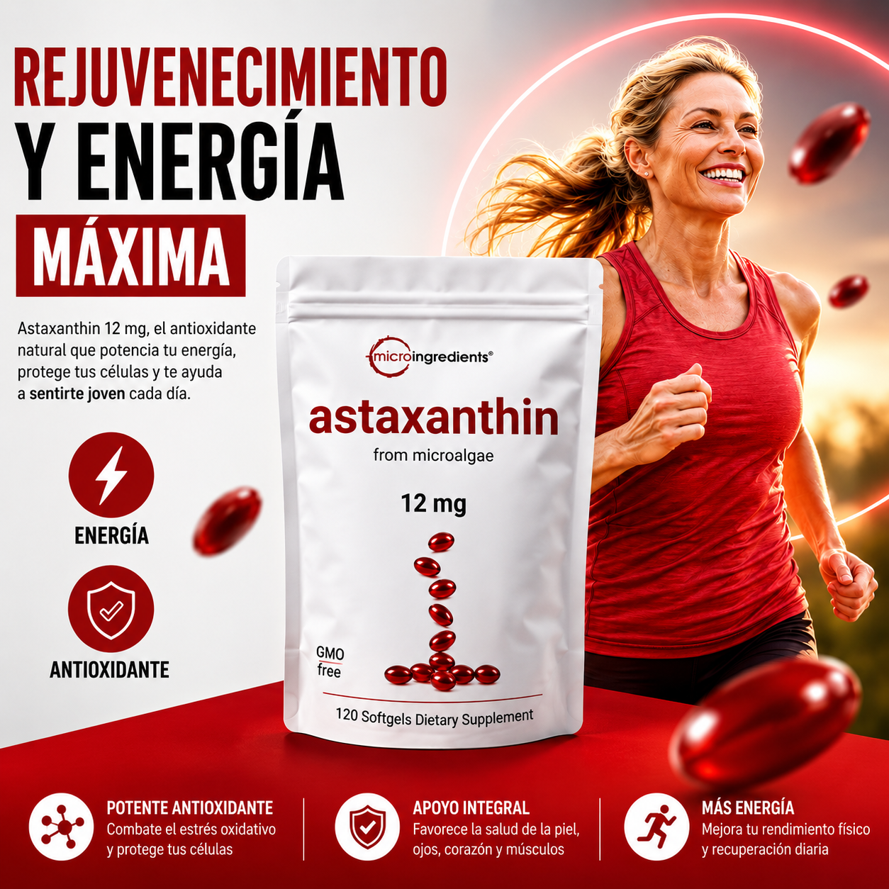 🔥 Astaxantina® – Rejuvenecimiento Celular, Energía y Vitalidad Total 🔥