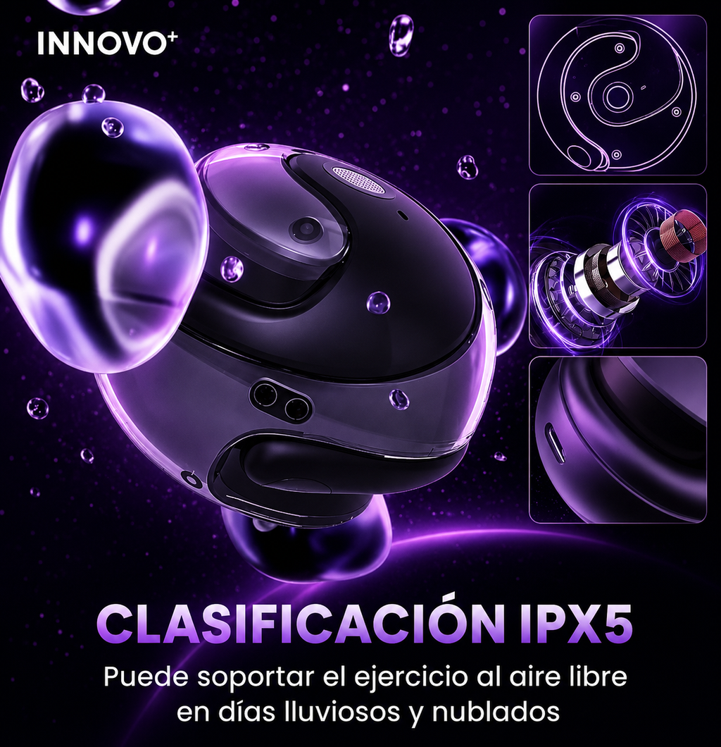 AUDÍFONOS TRADUCCIÓN OWS - JM13™  ¡Rompe la barrera del idioma! Traduce más de 100 idiomas en tiempo real con IA. Perfectos para viajes, negocios y reuniones. Incluyen asistente de voz + 🎁 APP GRATIS.