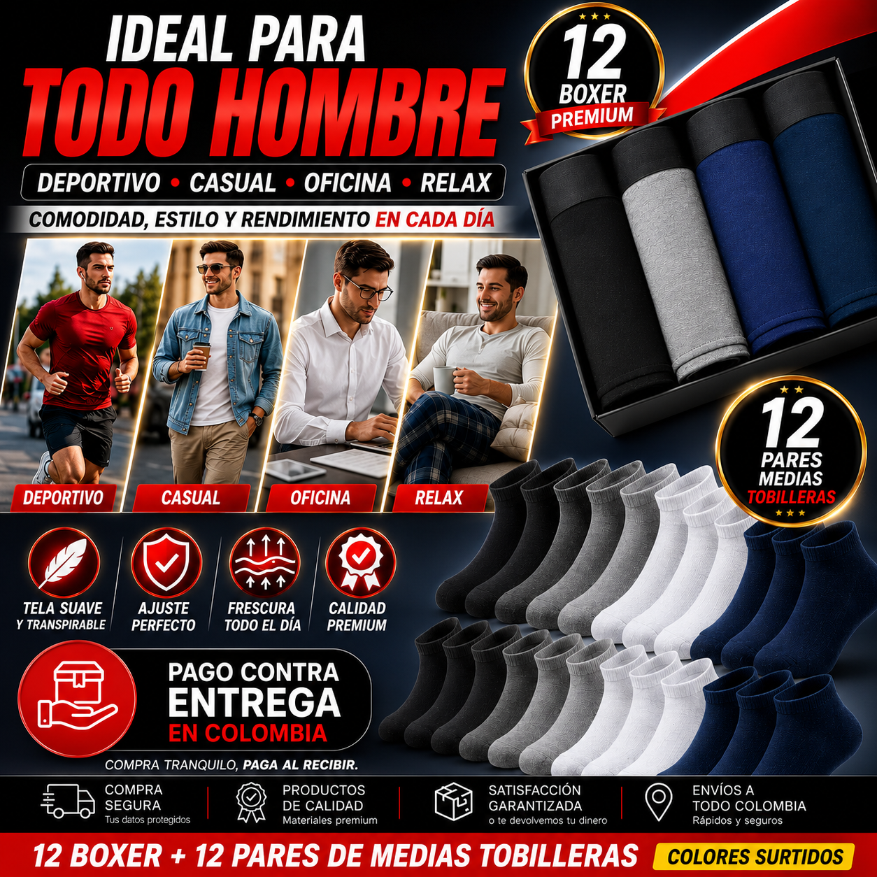 🩲 BÓXER Calvin Klain X12 💥 ¡PAGA 6 Y RECIBE 12 BÓXERS + 12 CALCETINES GRATIS! 💥