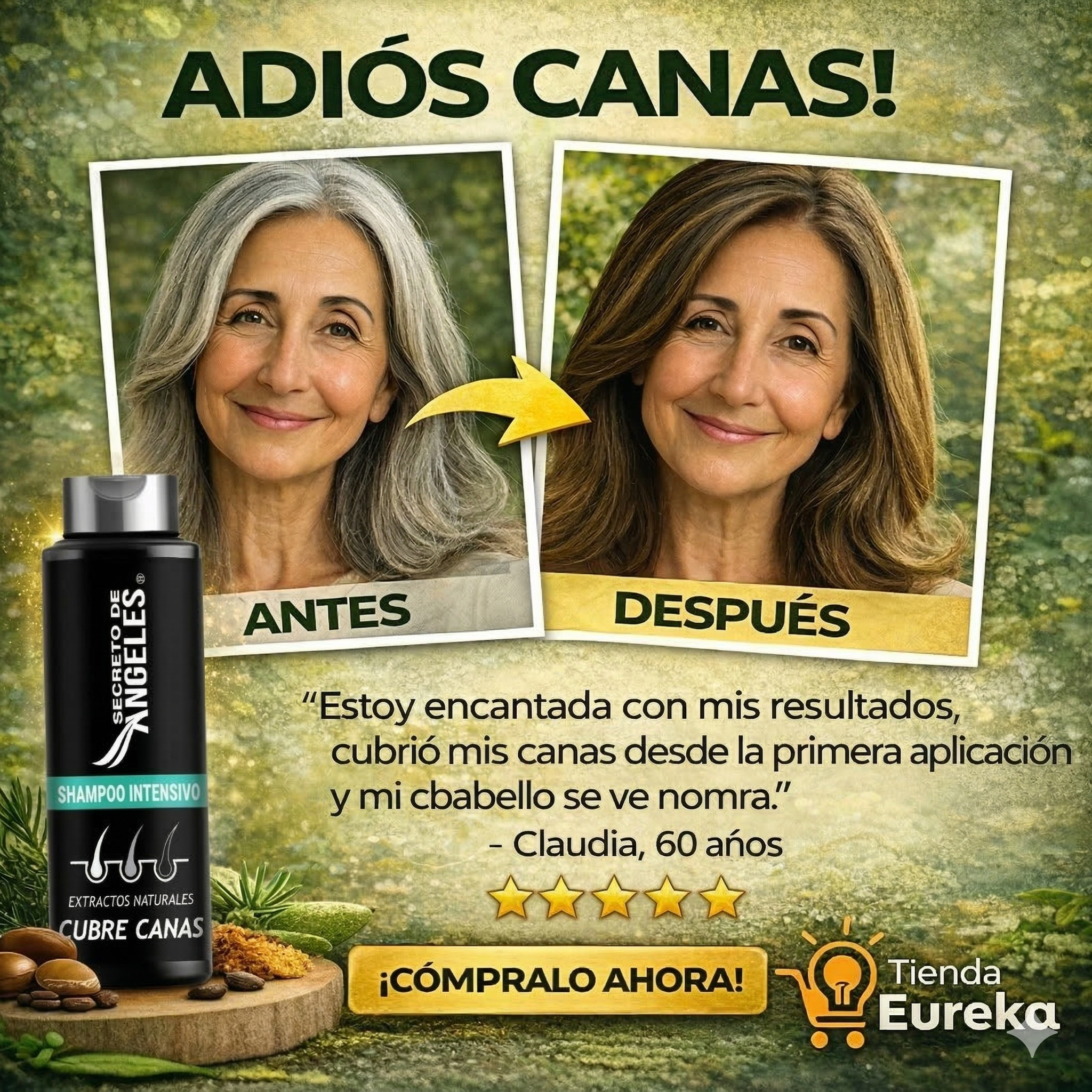 KIT SHAMPOO CHAO CANAS + TRATAMIENTO Cobertura Natural de Canas en Minutos