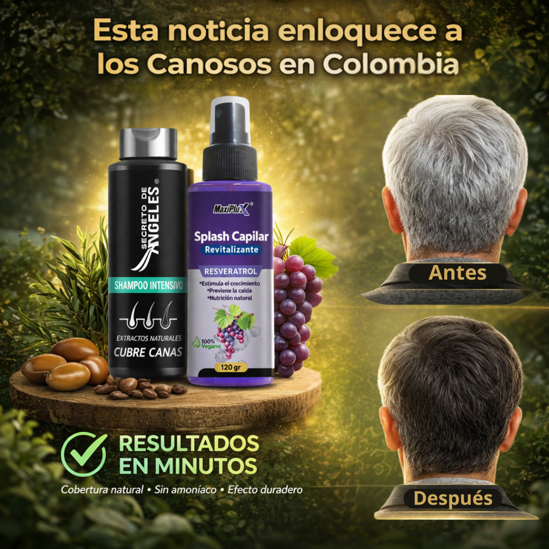 KIT SHAMPOO CHAO CANAS + TRATAMIENTO Cobertura Natural de Canas en Minutos